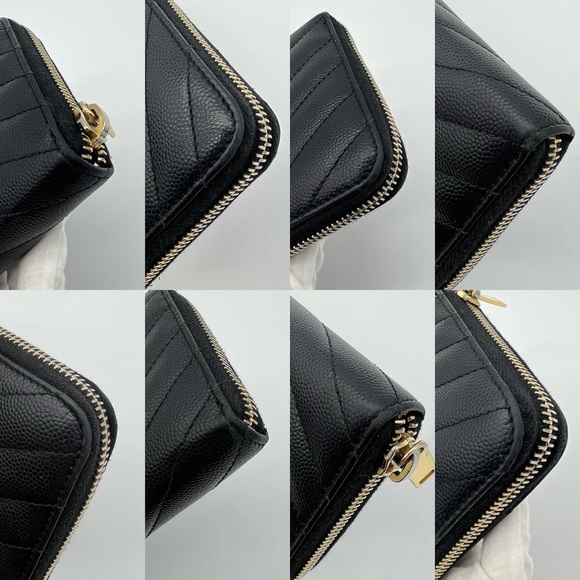 ❌SOLD❌Authentic Yves Saint Laurent zip around wallet in grain embossed calfskin - Picture 10 of 15